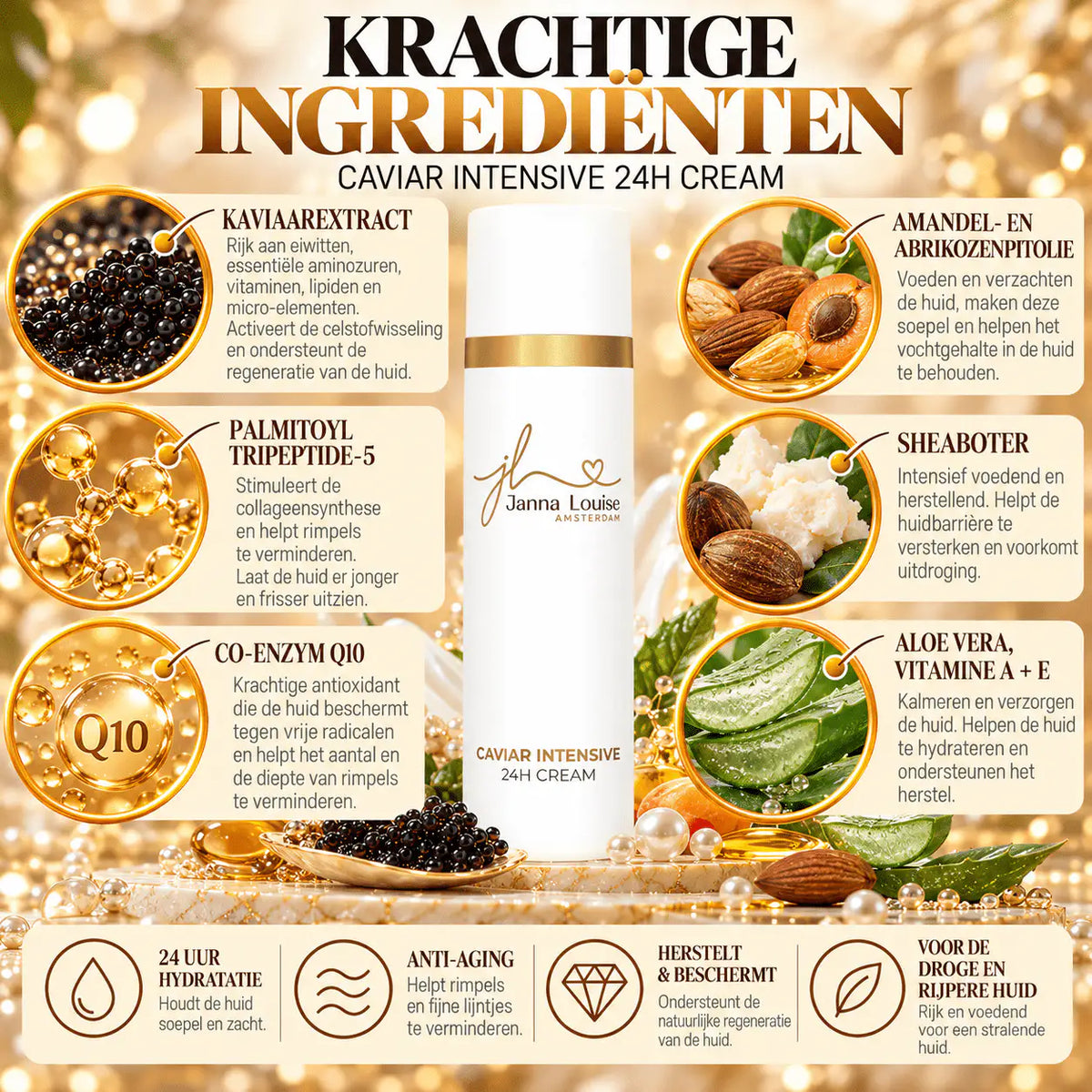 Caviar Intensive - 24H Creamโข 50ML | Anti-Aging 24H dag/nachtcrรจme Q10+Kaviaar