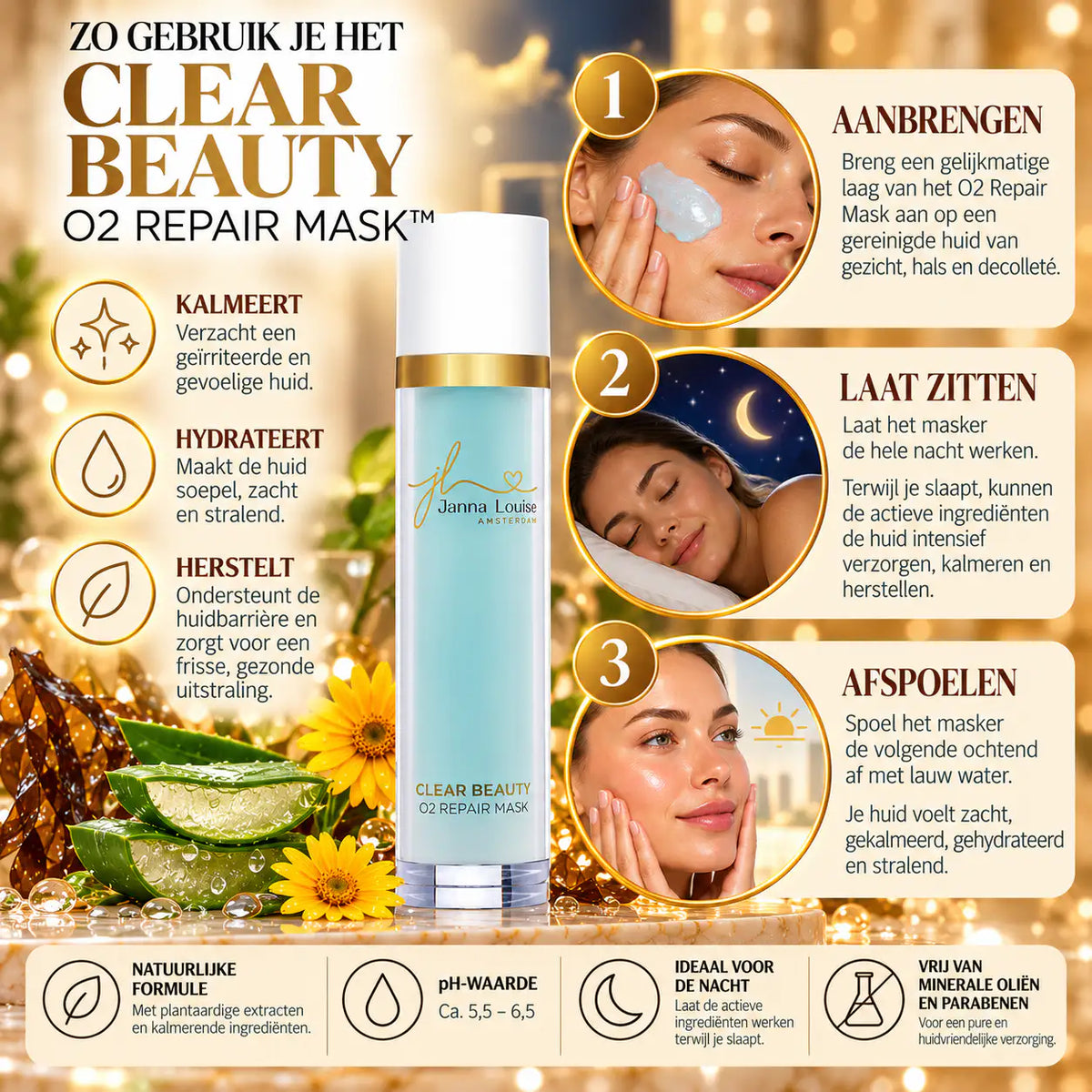 Clear Beauty - O2 Repair Maskโข 50ML | "Glowboost" Zuurstofmasker