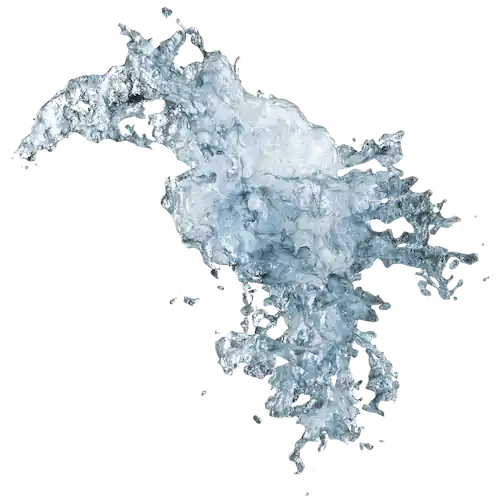 Spat van helder, sprankelend water dat frisheid en zuivering symboliseert voor huidverzorging.
