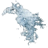 Spat van helder, sprankelend water dat frisheid en zuivering symboliseert voor huidverzorging.