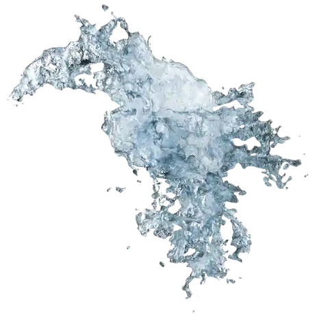 Spat van helder, sprankelend water dat frisheid en zuivering symboliseert voor huidverzorging.
