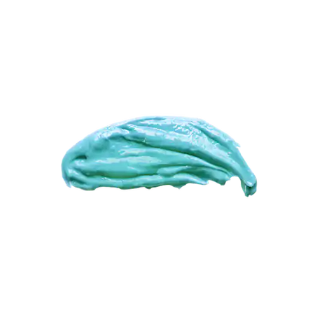 Textuur van lichtblauw gezichtsmasker met romige consistentie, geschikt voor verschillende huidtypes en huidverzorging.