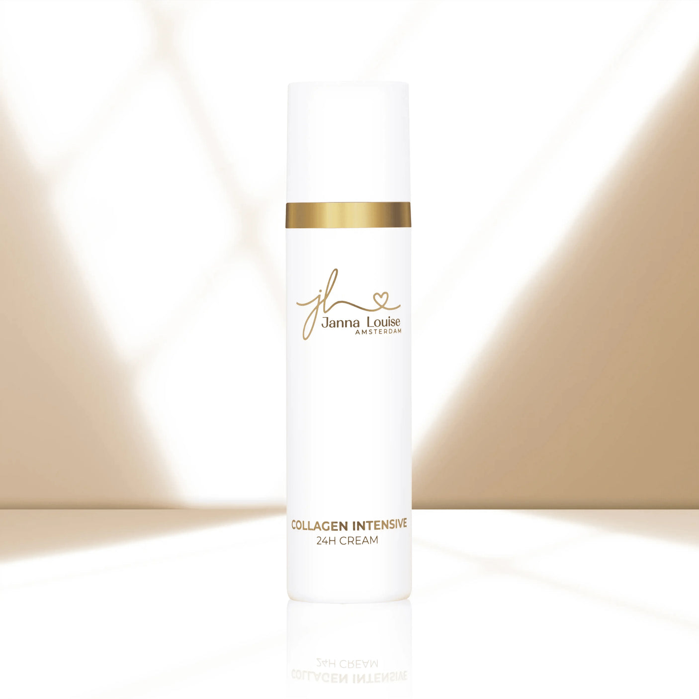 Collagen Intensive - 24H Cream™ 50ML in wit met goud, luxe huidverzorging voor alle huidtypen en gecombineerde huid.